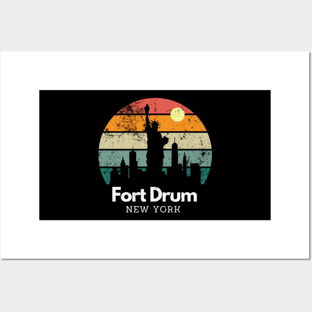 Fort Drum, NY // Vintage Sunset NY Skyline Wall Art by Dear Military Spouse 